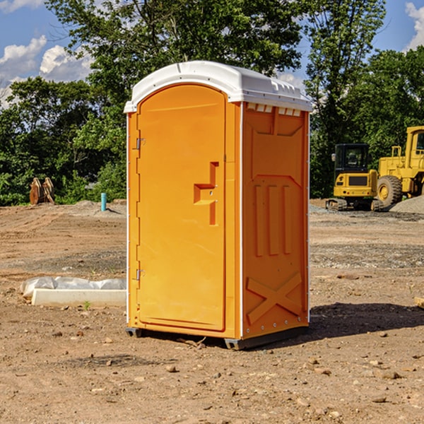 how often are the portable restrooms cleaned and serviced during a rental period in Fenton